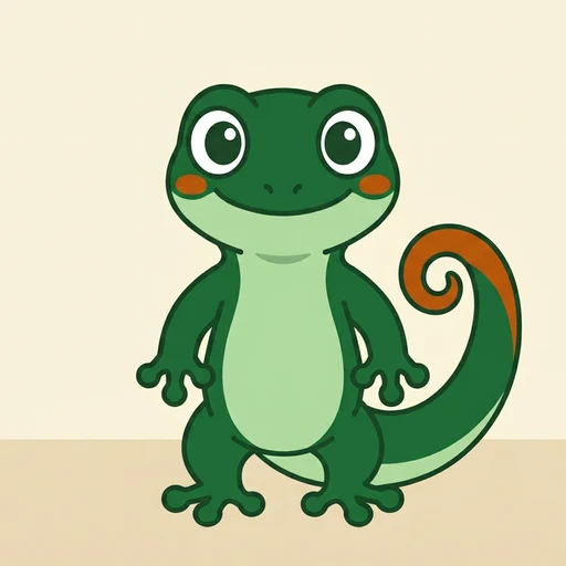 Gecko's canon image in the new green palette