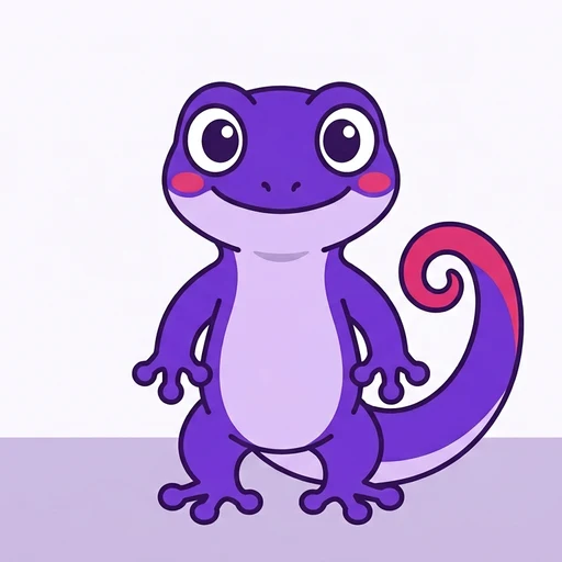 Gecko's canon image in the old violet palette